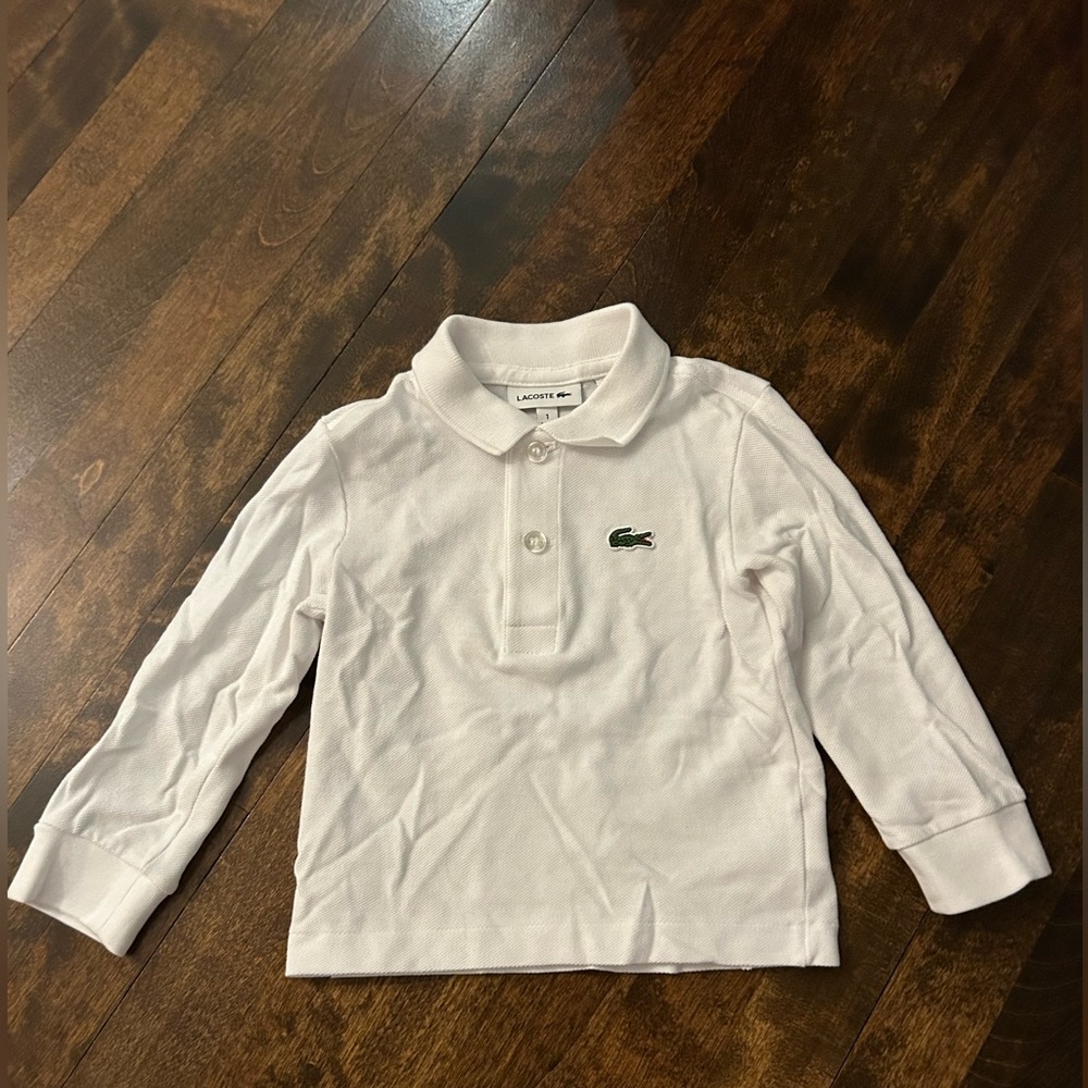 Like new Lacoste White long sleeve polo Size 1